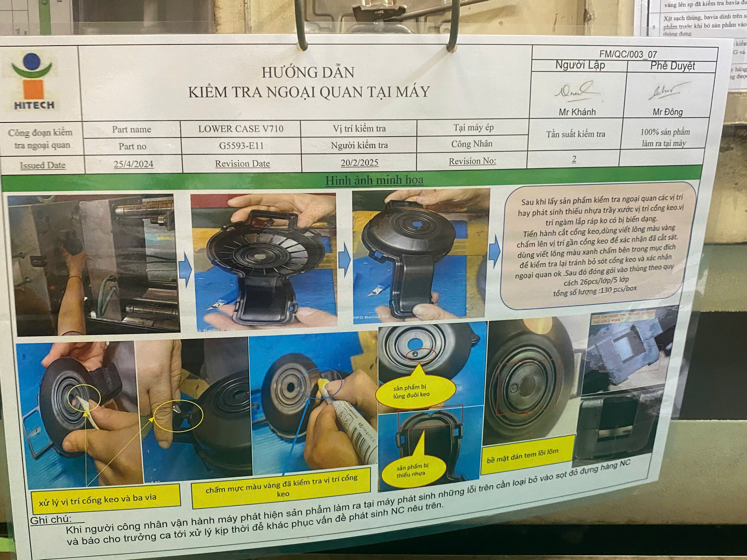 Inspection Instruction 6 at Hitech Mould Company Limited
